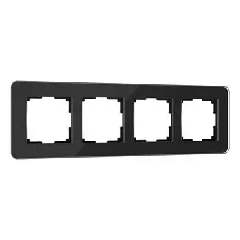 Рамка Werkel W0042448/ Рамка на 4 поста Elite (черный, стекло)