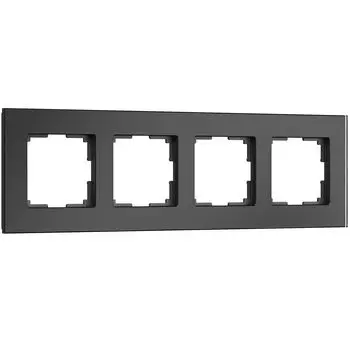 Рамка Werkel W0043108/ Рамка на 4 поста Senso (черный, стекло soft-tou