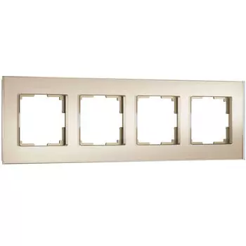 Рамка Werkel W0043111/ Рамка на 4 поста Senso (шампань, стекло soft-to