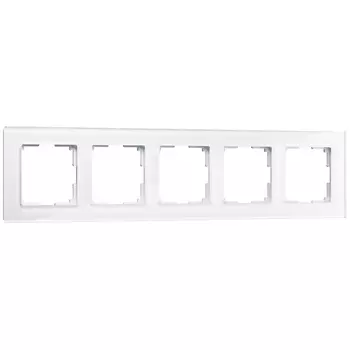 Рамка Werkel W0051101/ Рамка на 5 постов Favorit (белый,стекло)