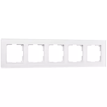 Рамка Werkel W0051105/ Рамка на 5 постов Favorit (белый матовый,стекло