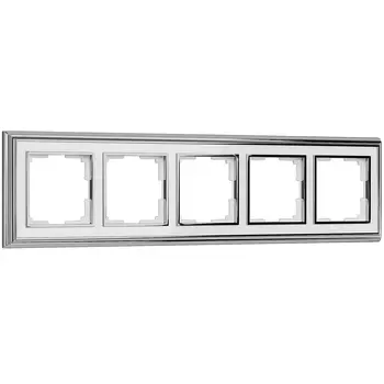 Рамка Werkel W0051331/ Рамка на 5 постов Palacio (хром/белый)