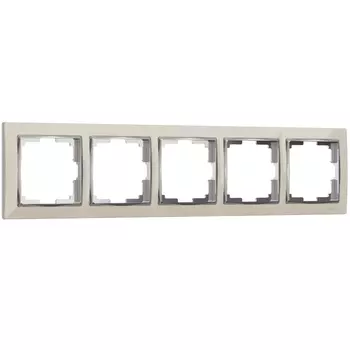 Рамка Werkel W0051903/ Рамка на 5 постов Snabb (слоновая кость/хром)