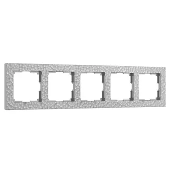 Рамка Werkel W0052406/ Рамка на 5 постов Hammer (серебряный)
