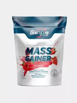 Гейнер "МАСС ГЕЙН" Geneticlab Nutrition, со вкусом "Клубника", 1000 г