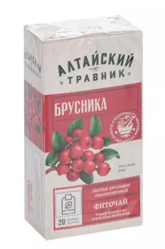 Фиточай Брусника лист, 1,5 г, 20 шт, фильтр-пакет
