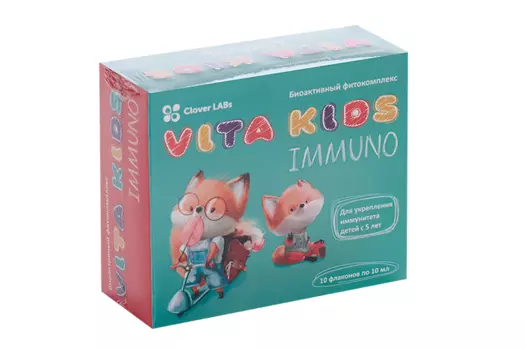 Фитокомплекс Vita Kids Clover LABs биоактивный детск д/укрепл иммунитета с 5 лет, 10 мл, 10 шт