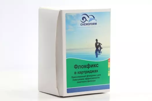 Флокулянт д/поглощения и удаления взвешен частиц в воде бассейна Флокфикс в картриджах 8х125 г