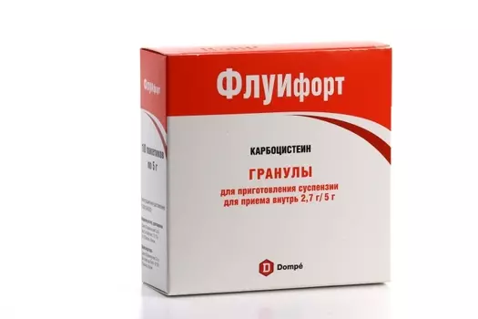 Флуифорт 2.7 г/5 г, 5 г, 10 шт, гранулы для приготовления суспензии для приема внутрь кор
