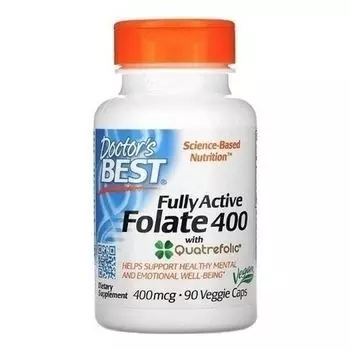 Фолиевая кислота с витамином С Doctors Best, 90 шт, капсулы