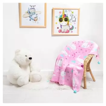 Вязаный плед «Крошка Я» Happy Cats, 90х90 см