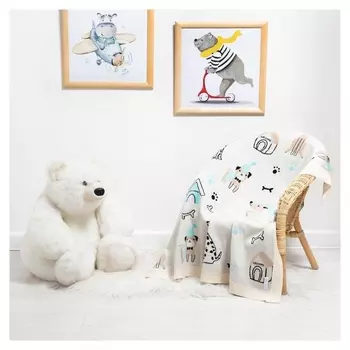Вязаный плед «Крошка Я» Happy Dogs, 90х90 см