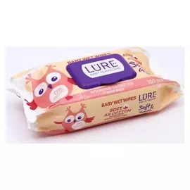 Влажные салфетки детские Lure 0+ Big-pack с крышкой 100шт.