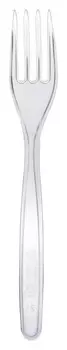 Вилка одноразовая 180мм прозрачная, комус, ПС, 50шт/уп