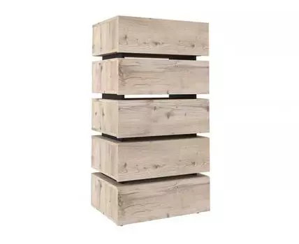 Комод Натура (Высокие, Неглубокие, Ящики, Прямые, Черный, 60 см)