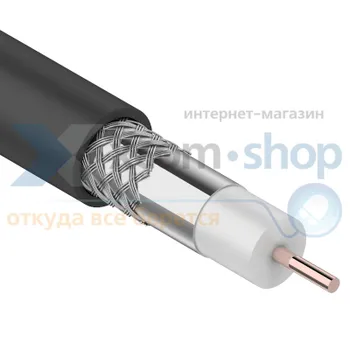 Кабель Rexant RG-6U, (64%), 75 Ом, 100м., OUTDOOR 01-2202