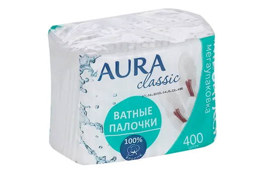 Ватные палочки Аура, 400 шт