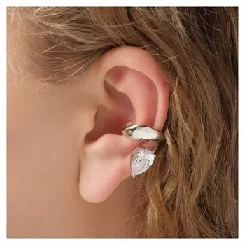Серьга "Каффа" бутон, цвет белый в серебре