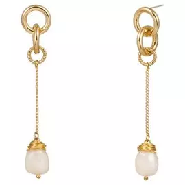 Серьги длинные с барочным жемчугом 7,5 x 1,1 см