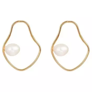 Серьги-гвоздики с барочным жемчугом 3,9x3 см