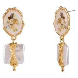 Серьги-гвоздики с барочным жемчугом 4,9x1,6 см