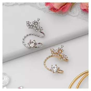 Серьга "Каффа" корона с кристаллом, малая