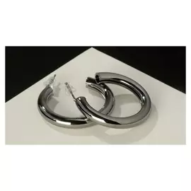 Серьги-кольца "Каньон" труба, D=2,5, цвет серый