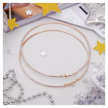 Серьги кольца "Классика" D=8 см, цвет золото