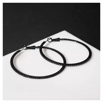 Серьги-кольца "Классика"новая D= 5, цвет чёрный