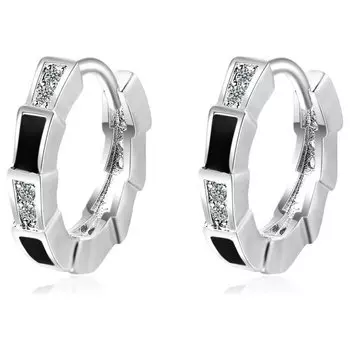 Серьги-кольца серебряным покрытием 1,7x1,5 см
