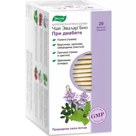 Чай Эвалар БИО при диабете, 20 фильтр-пакетов