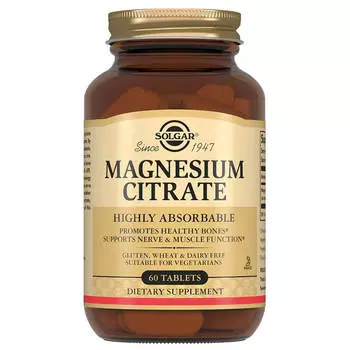 Цитрат магния (Magnesium Citrate), 60 таблеток, Solgar