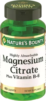 Цитрат магния с витамином B6, 60 таблеток, Nature's Bounty