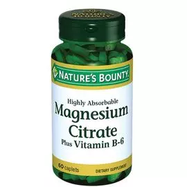 Цитрат магния с витамином B6, 60 таблеток, Nature's Bounty