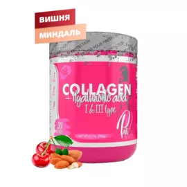 COLLAGEN PLUS (Коллаген + гиалуроновая кислота), вкус Вишня Миндаль, 300 г, PinkPower