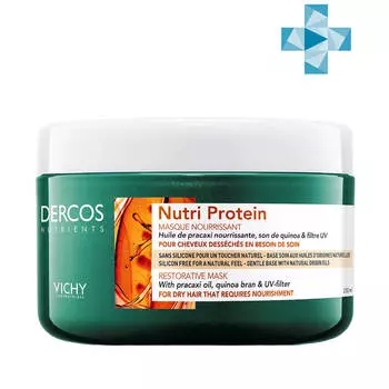 Dercos Nutrients Восстанавливающая маска для секущихся и поврежденных волос, 250 мл, VICHY