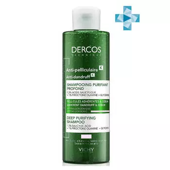 Dercos Шампунь-пилинг против перхоти глубоко очищающий, 250 мл, VICHY