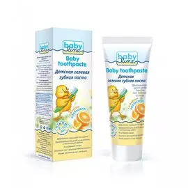Детская гелевая зубная паста со вкусом апельсина, от 2 до 10 лет, 75 мл, BABYLINE