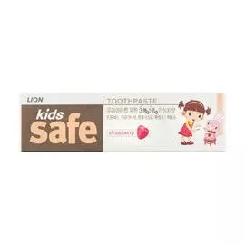 Детская зубная паста Kids Safe со вкусом клубники, от 3-х до 12 лет, 90 гр, CJ Lion
