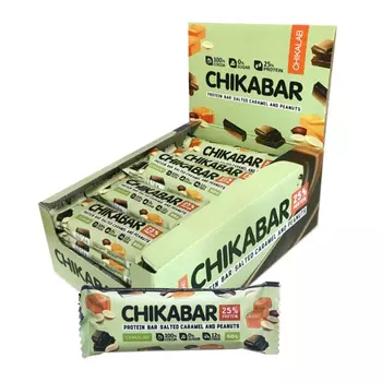 Батончик протеиновый глазированный с начинкой "CHIKALAB" Арахис 60 г, 12 шт