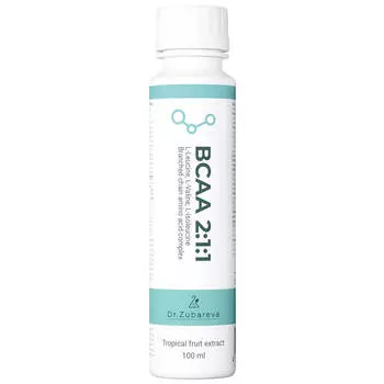BCAA 2:1:1 со вкусом тропик, 100 мл, Dr. Zubareva