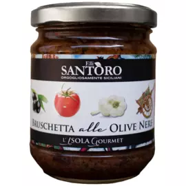Брускетта с черными оливками, 180 гр, SANTORO