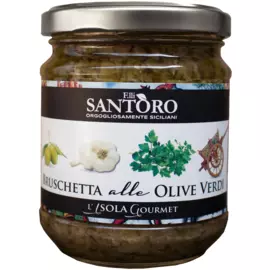 Брускетта с зелеными оливками, 180 гр, SANTORO