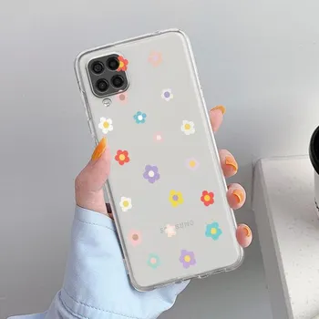 Цветочный маленький динозавр прозрачный чехол для Samsung Galaxy A52 A12 A51 A32 A21s A71 A32 A22 50 A70 A31 A72 5G чехол для телефона Samsung A71 5G
