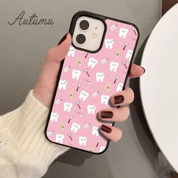 Милый мультяшный чехол для телефона с зубом дантиста для iPhone 11 12 13 14 Pro Max mini XR XS SE 2020 6S 7 8 Plus Samsung Galaxy S21 S22 iPhone 6plus