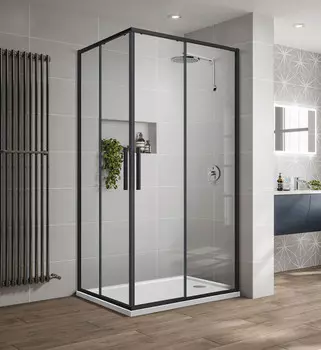 Душевой уголок 89x89 см Vincea Slim-U VSS-2SU900CLB прозрачное