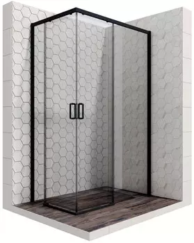 Душевой уголок 120x80 см Ambassador Queen 11011205RBlack прозрачное