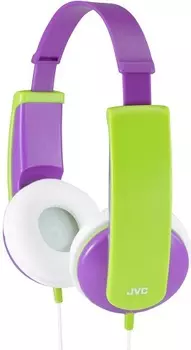 Наушники JVC HA-KD5-V-EF KIDS проводные, детские, фиолетовые/зеленые
