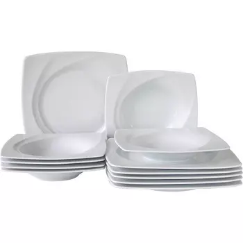 CreaTable Кофейный сервиз на 6 человек 18 предметов, белый CreaTable