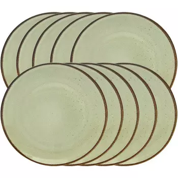 CreaTable Набор тарелок из керамогранита 27 см, 10 предметов Nature Collection Earth 20021 CreaTable